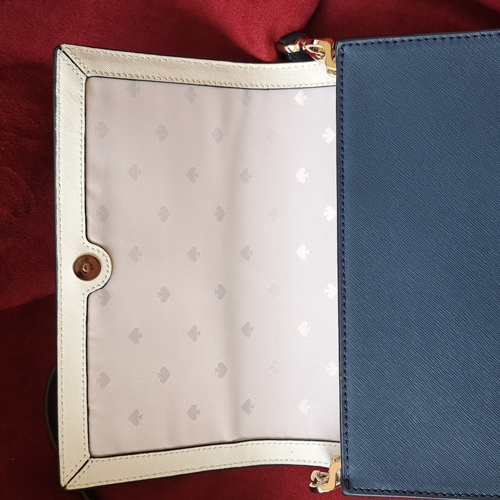 NEW Kate Spade Cameron Lavender /Navy and White Bag /Crossbody EC - Picture 11 of 16